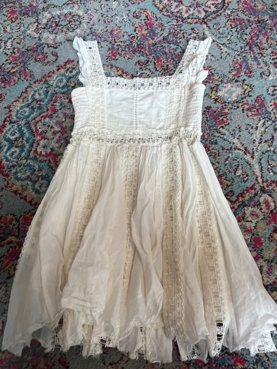 Fp One Dresses & Skirts - We the Free people 100% cotton White Lace-Trim Mini Dress